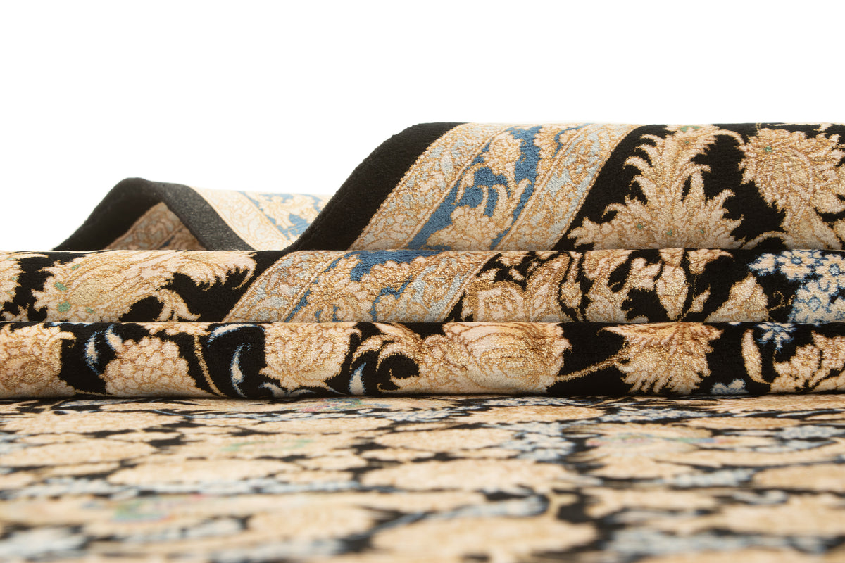 Rechteck Teppich Ghom Design in Schwarz von Hadorn™ - Lifestyle Image