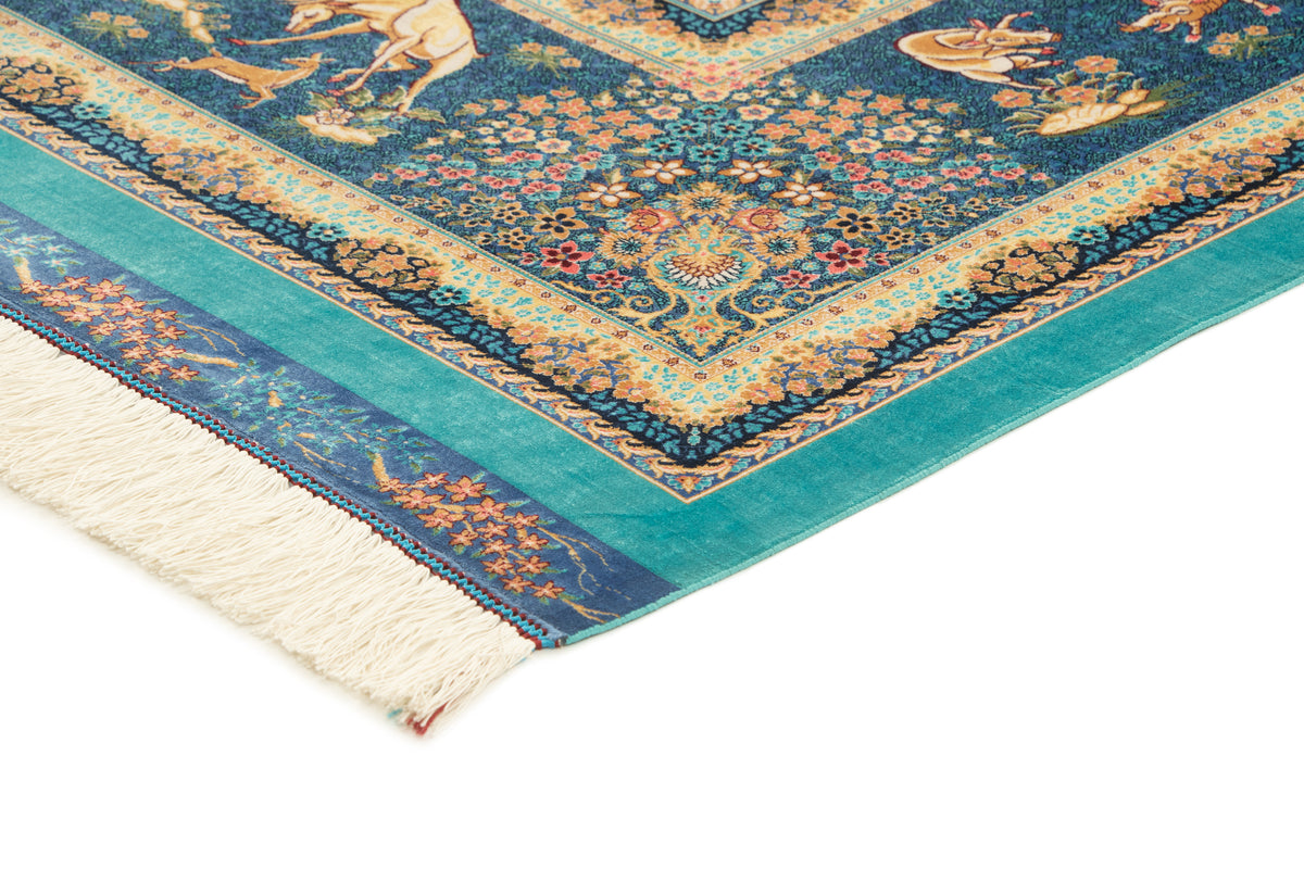 Rechteck Teppich Ghom Design in Blau von Hadorn™ - Lifestyle Image