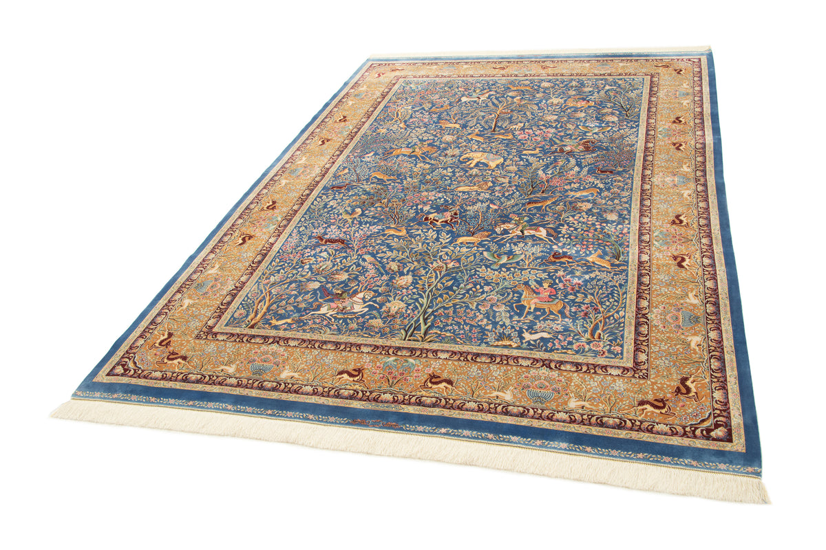 Rechteck Teppich Ghom Design in Blau von Hadorn™ - Lifestyle Image