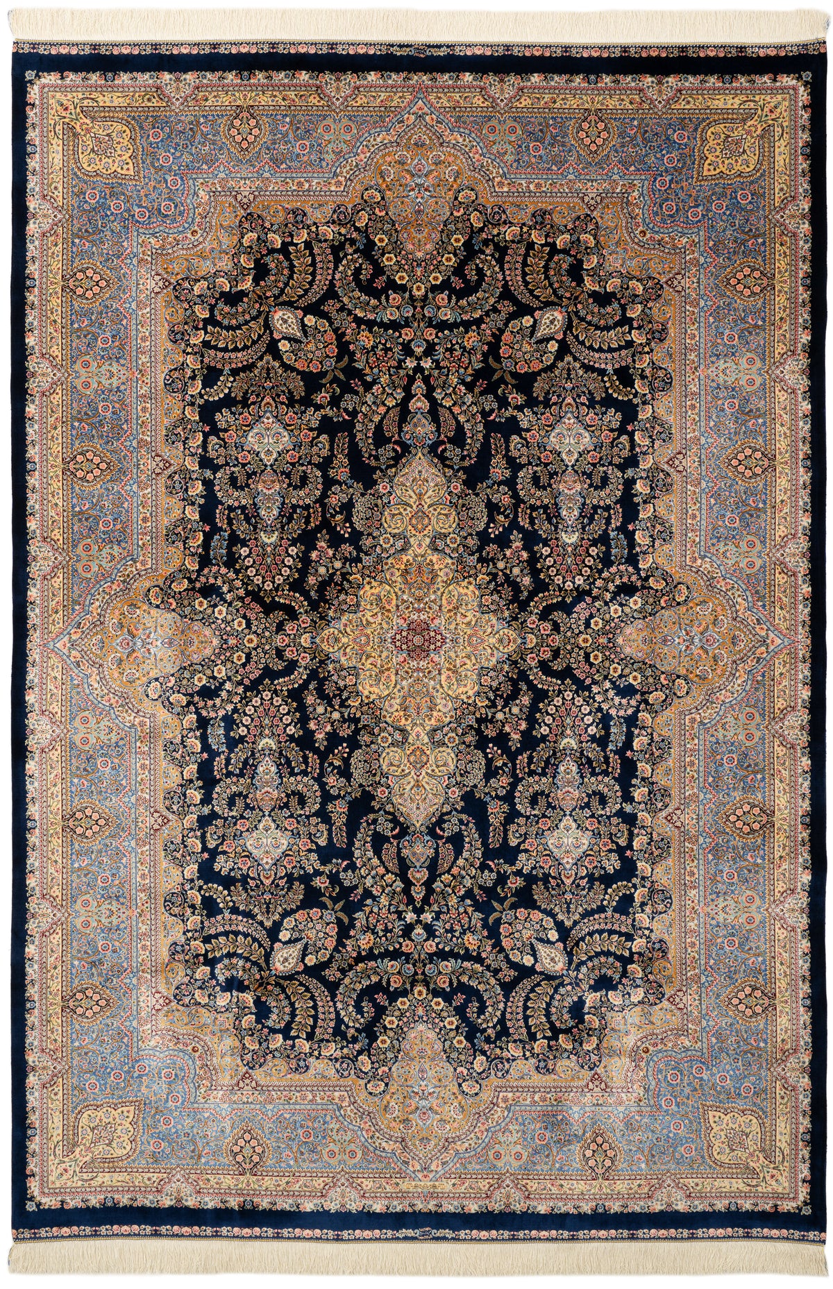 Rechteck Teppich Ghom Design in Dunkelblau von Hadorn™ - Lifestyle Image