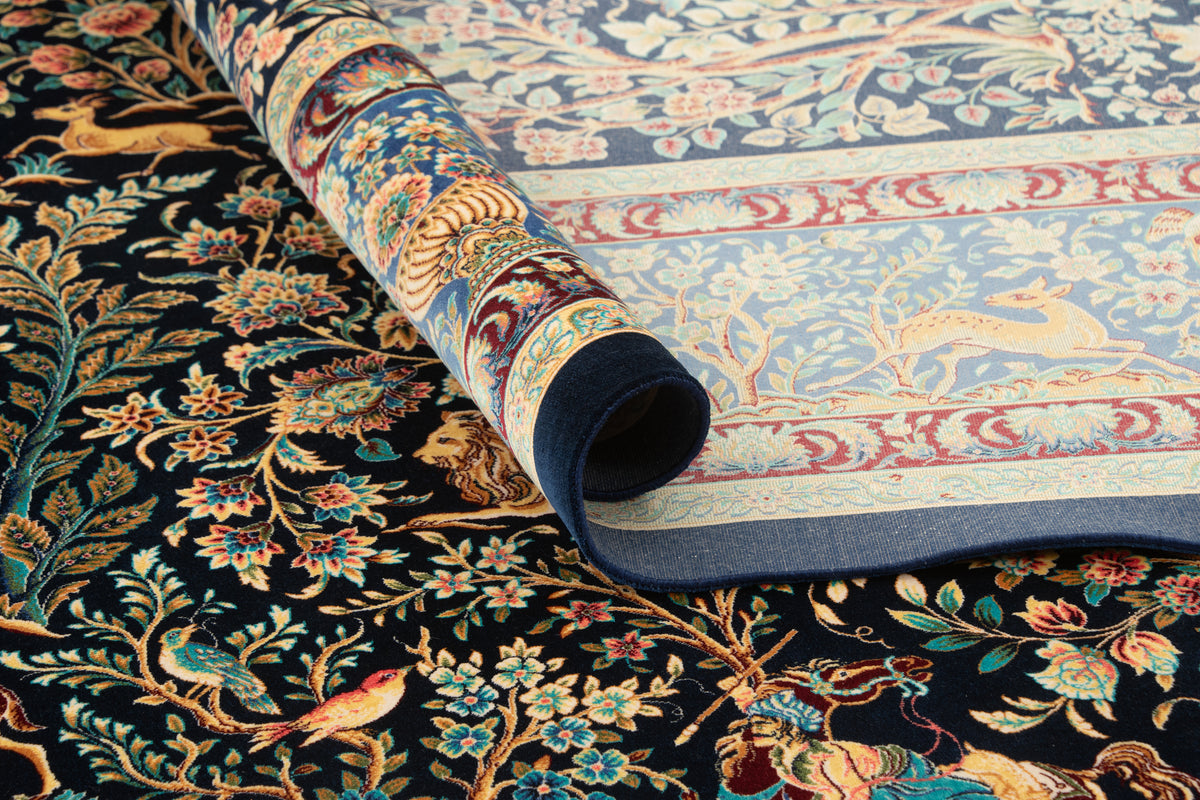 Rechteck Teppich Ghom Design in Dunkelblau von Hadorn™ - Lifestyle Image