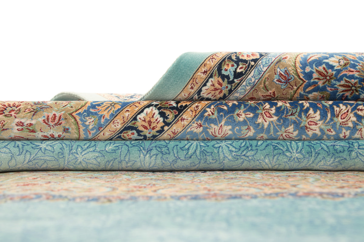 Rechteck Teppich Ghom Design in Blau von Hadorn™ - Lifestyle Image