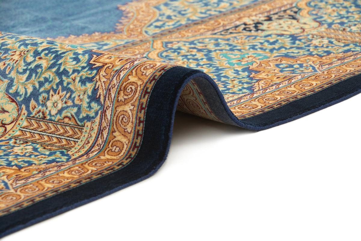 Rechteck Teppich Ghom Design in Blau von Hadorn™ - Lifestyle Image