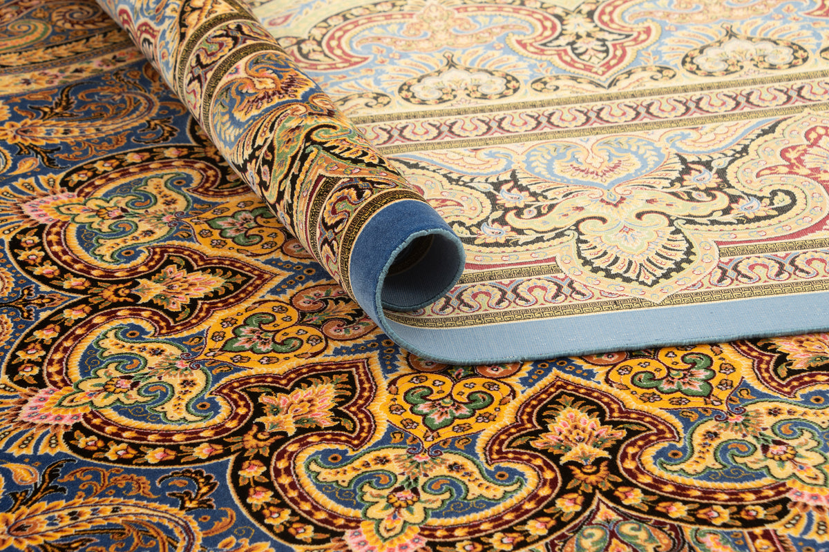 Rechteck Teppich Ghom Design in Blau von Hadorn™ - Lifestyle Image