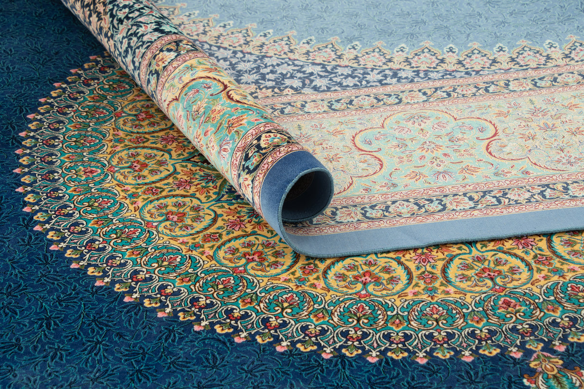 Rechteck Teppich Ghom Design in Blau von Hadorn™ - Lifestyle Image