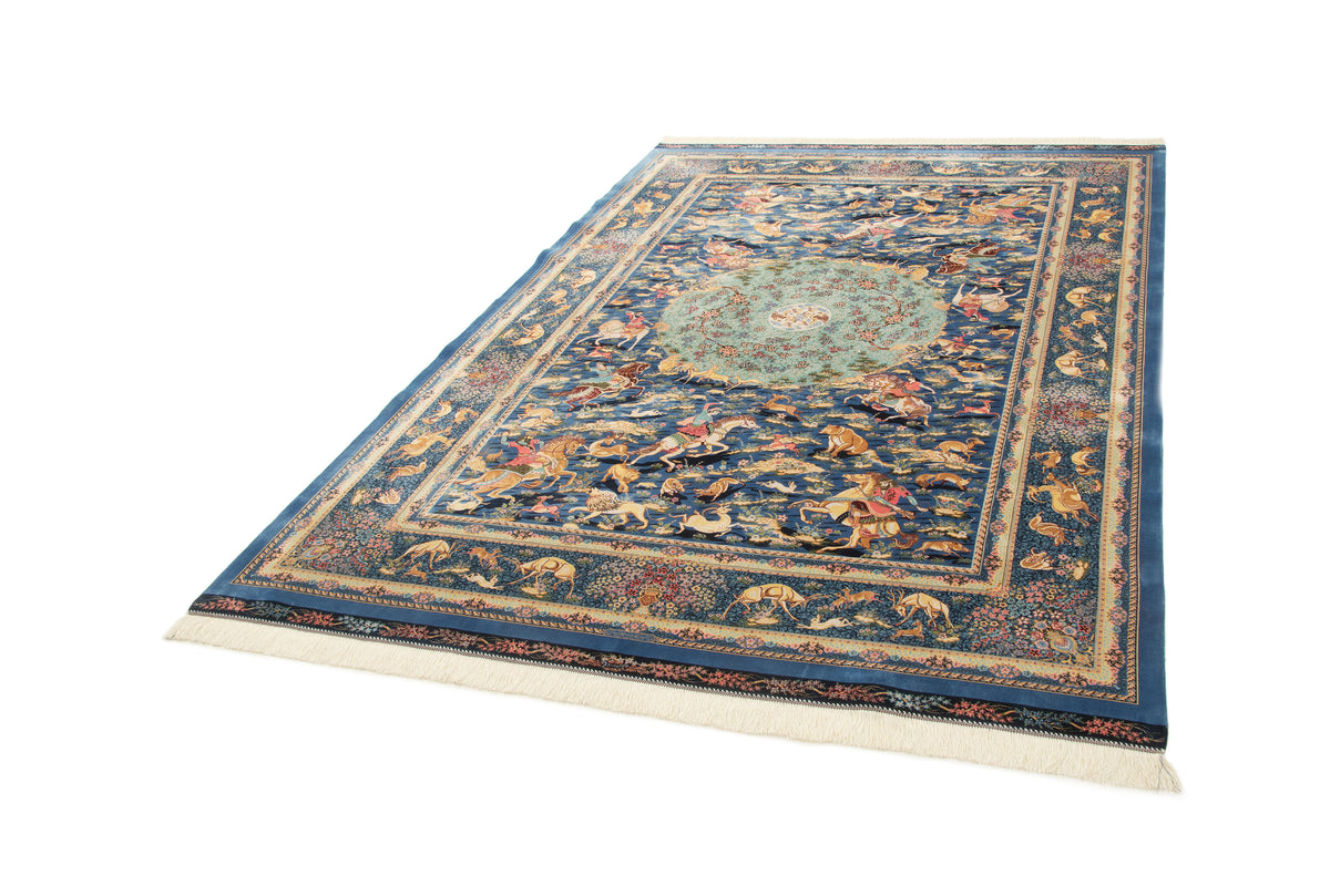 Rechteck Teppich Ghom Design in Blau von Hadorn™ - Lifestyle Image