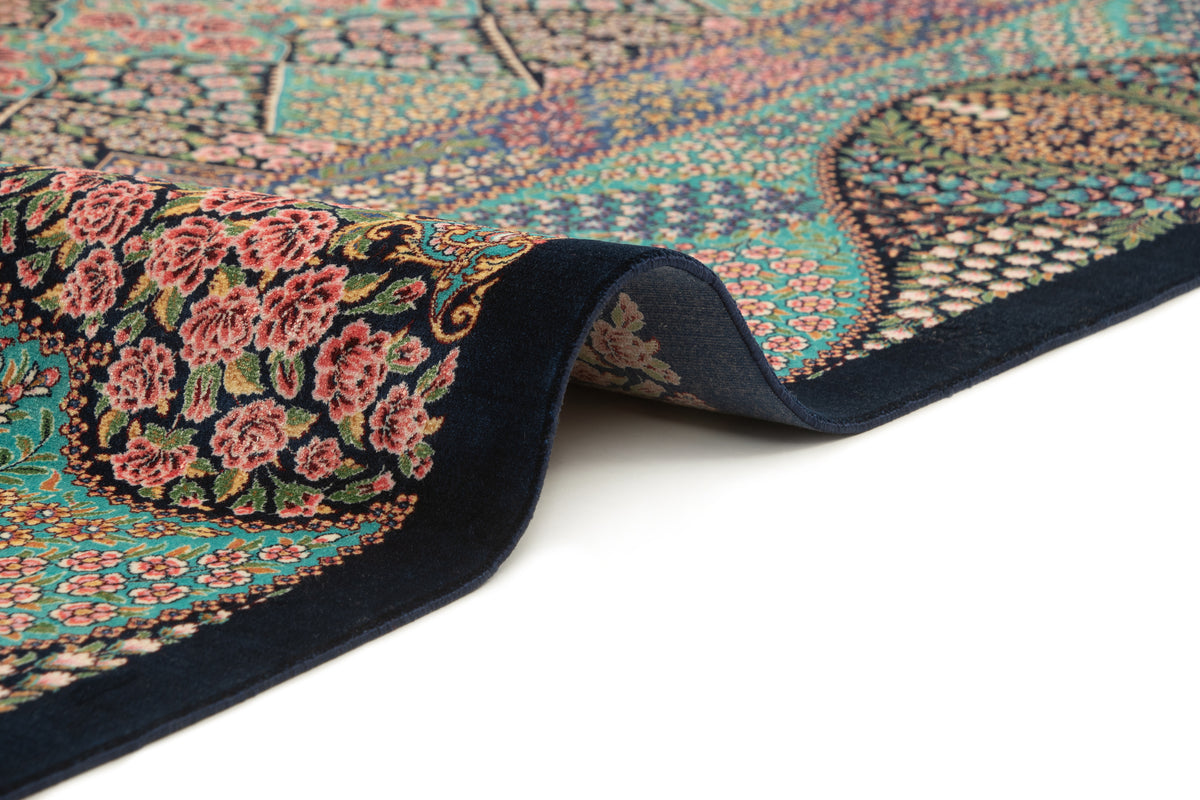 Rechteck Teppich Ghom Design in Blau von Hadorn™ - Lifestyle Image