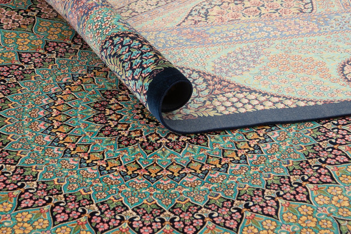 Rechteck Teppich Ghom Design in Blau von Hadorn™ - Lifestyle Image