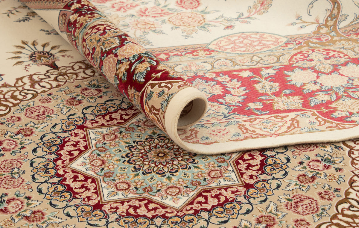Rechteck Teppich Ghom Design in Beige von Hadorn™ - Lifestyle Image