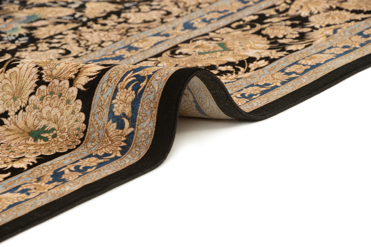 Rechteck Teppich Ghom Design in Schwarz von Hadorn™ - Lifestyle Image