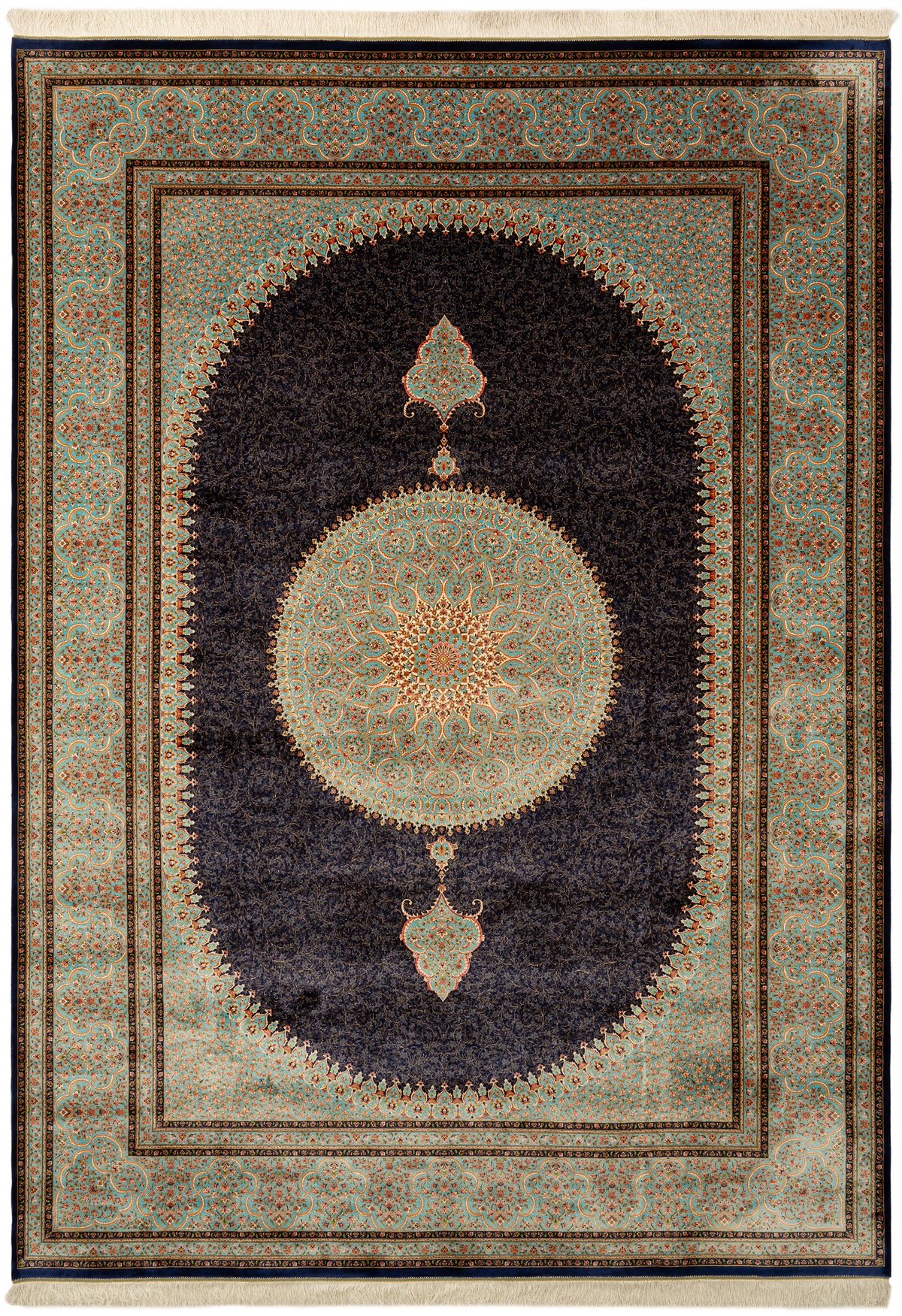 Rechteck Teppich Ghom Design in Dunkelblau von Hadorn™ - Lifestyle Image