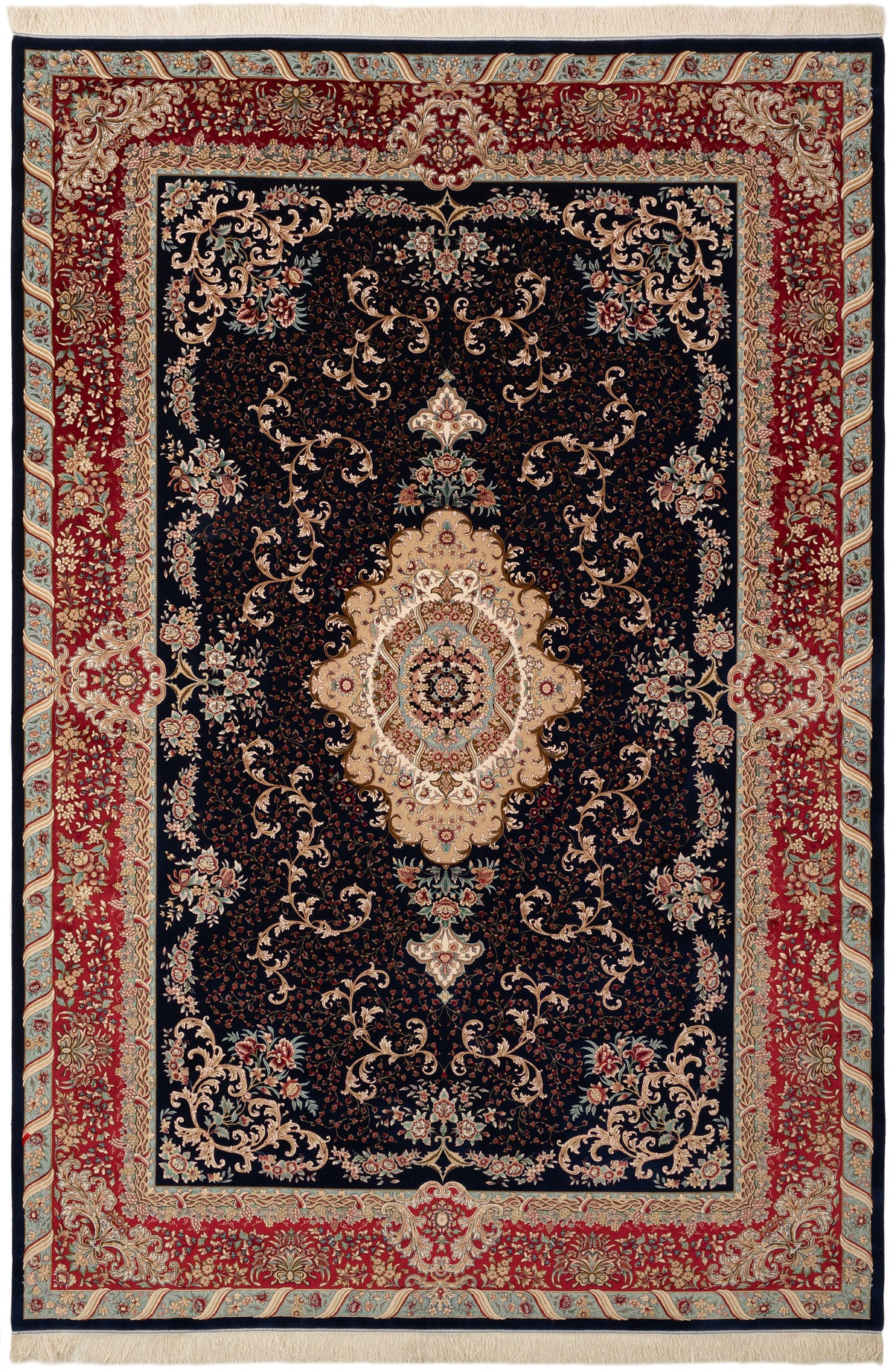 Rechteck Teppich Ghom Design in Dunkelblau von Hadorn™ - Lifestyle Image