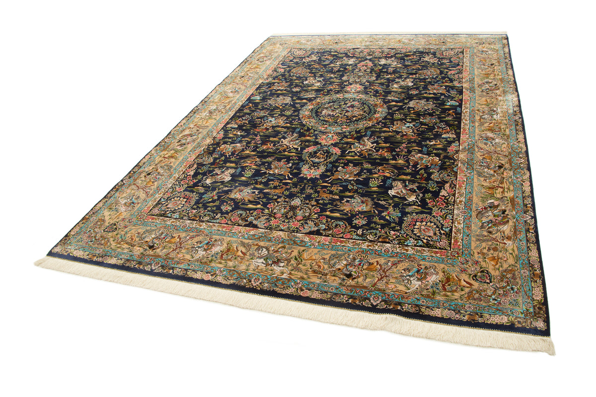 Rechteck Teppich Ghom Design in Dunkelblau von Hadorn™ - Lifestyle Image