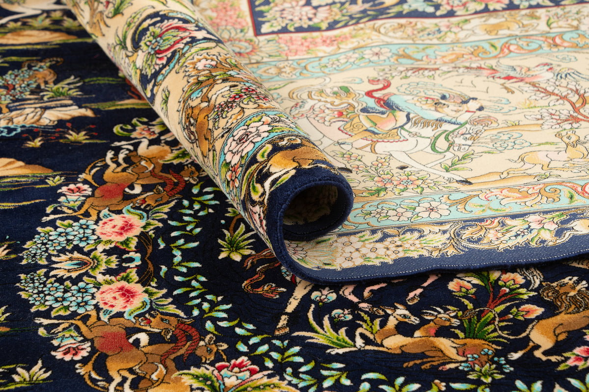 Rechteck Teppich Ghom Design in Dunkelblau von Hadorn™ - Lifestyle Image