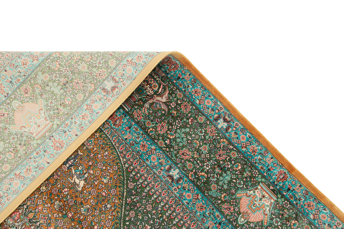 Rechteck Teppich Ghom Design in Grün von Hadorn™ - Lifestyle Image