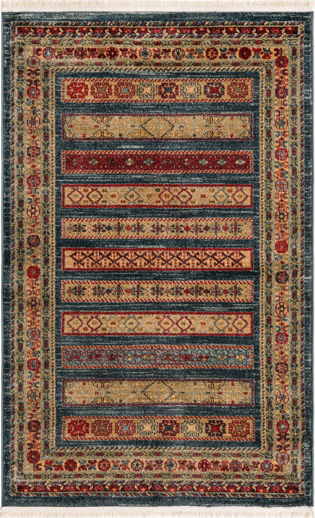 Rechteck Teppich Kashkuli Gabbeh in Blau von Hadorn™ - Lifestyle Image
