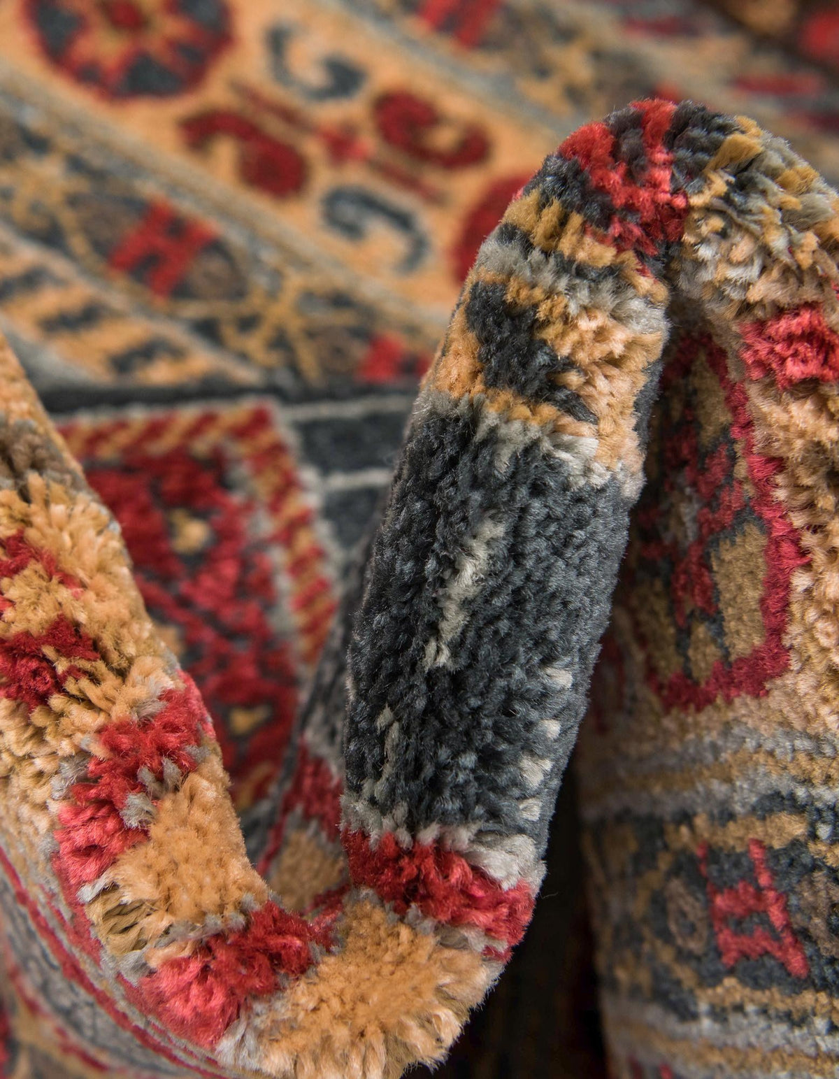 Rechteck Teppich Kashkuli Gabbeh in Blau von Hadorn™ - Lifestyle Image