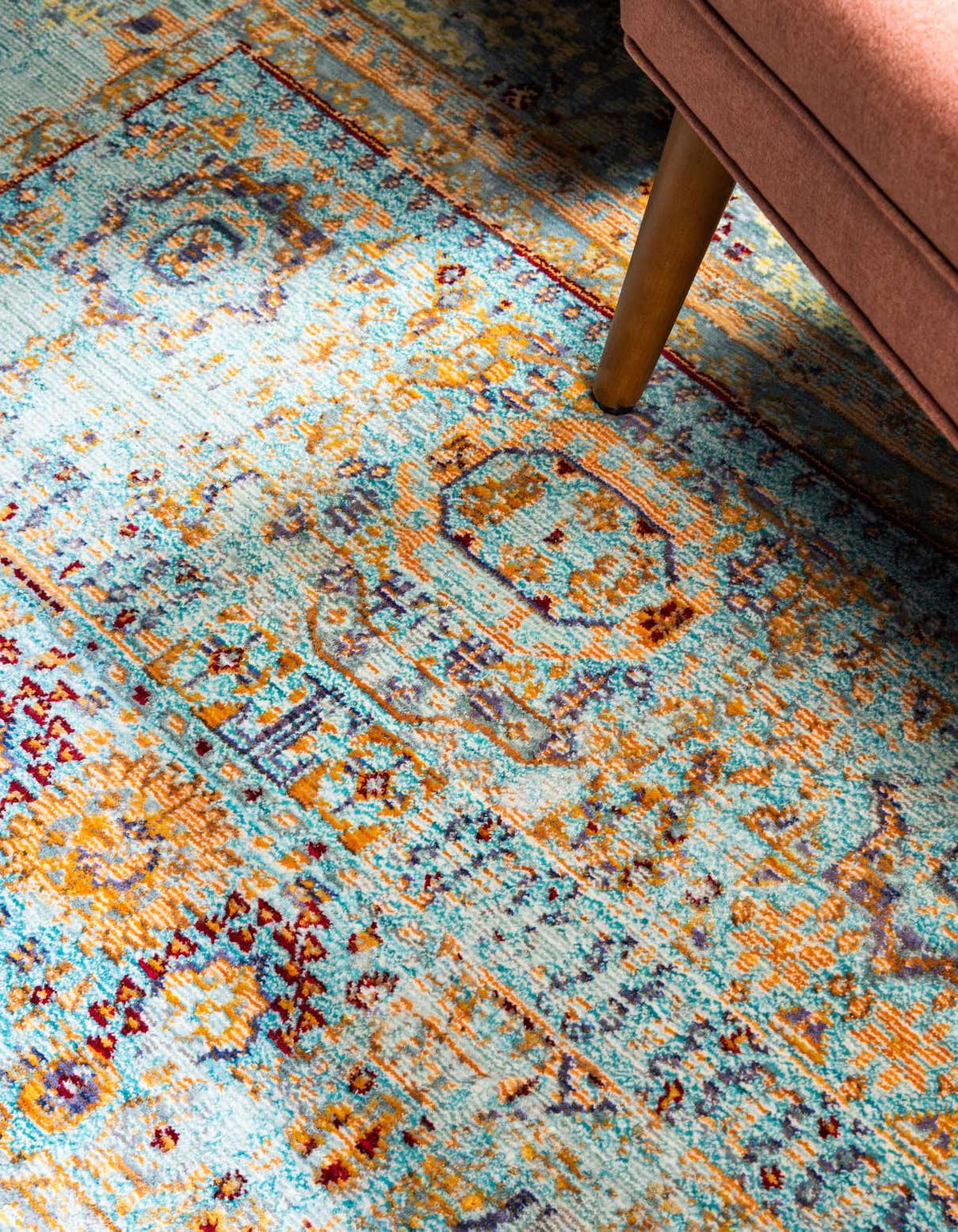 Läufer Teppich Aqua in Hellblau von Hadorn™ - Lifestyle Image