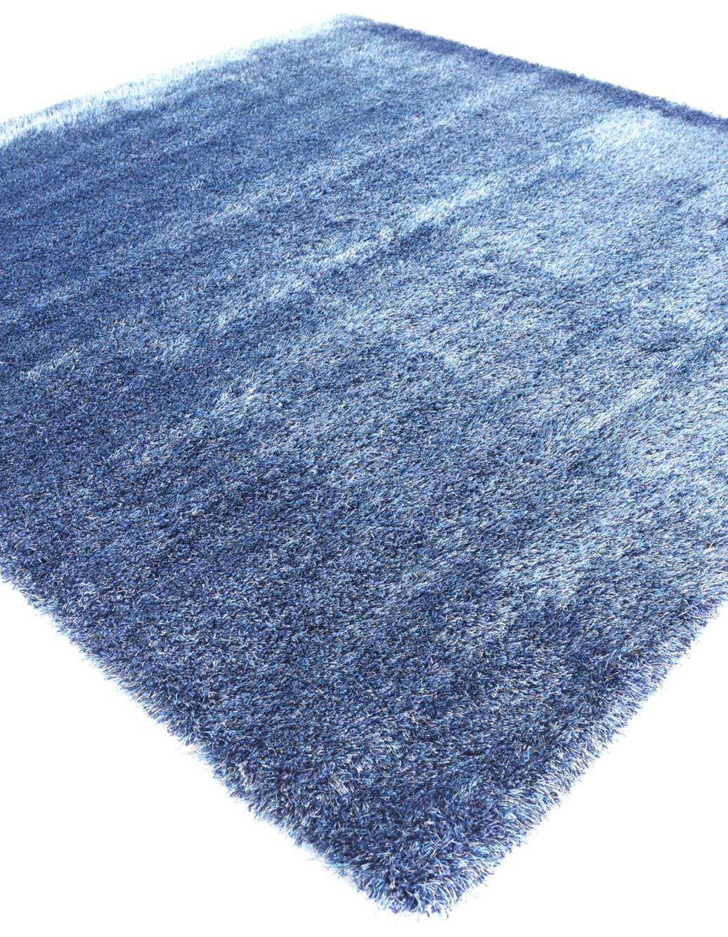 Quadratisch Hochflorteppich Luxe Solid Shag in Blau von Hadorn™ - Lifestyle Image