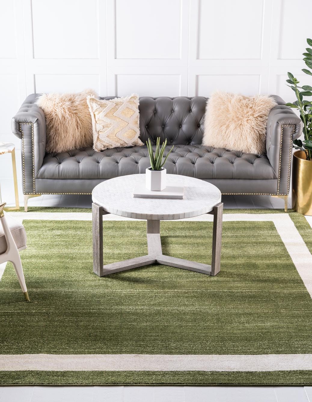 Quadratisch Teppich Loft in Grün von Hadorn™ - Lifestyle Image