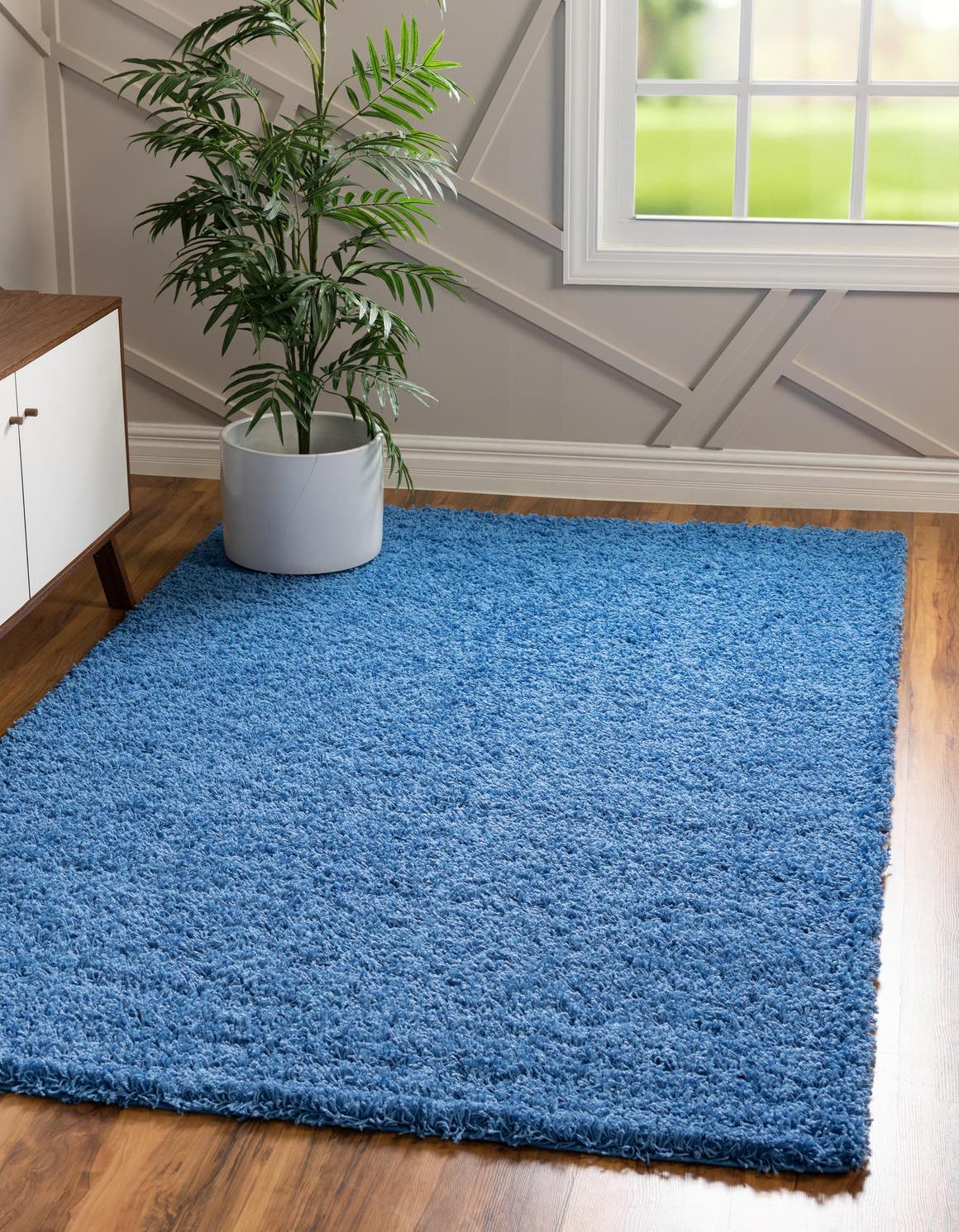 Rechteck Hochflorteppich Solid Shag in Periwinkle Blue von Hadorn™ - Lifestyle Image