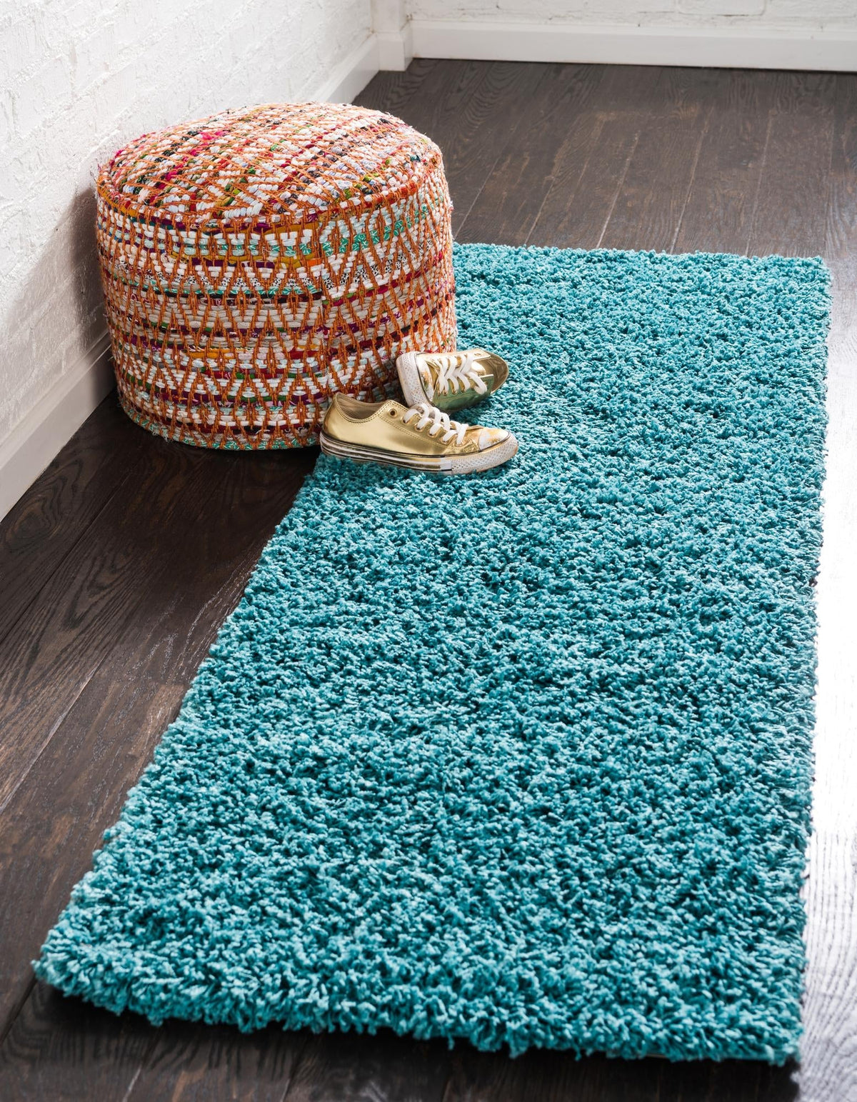 Läufer Hochflorteppich Solid Shag in Dunkelblau von Hadorn™ - Lifestyle Image