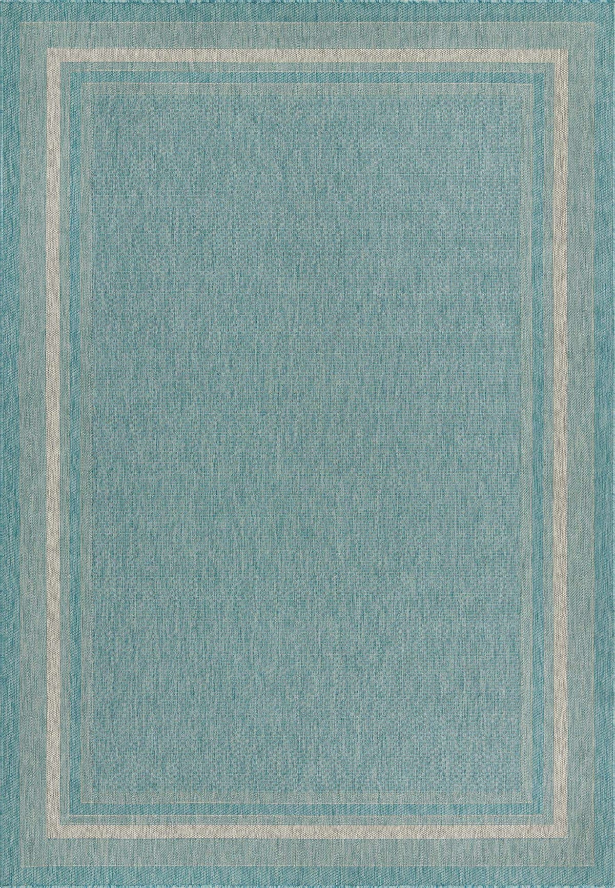 Rechteck Outdoor Teppich Outdoor Border in Aquamarin von Hadorn™ - Lifestyle Image