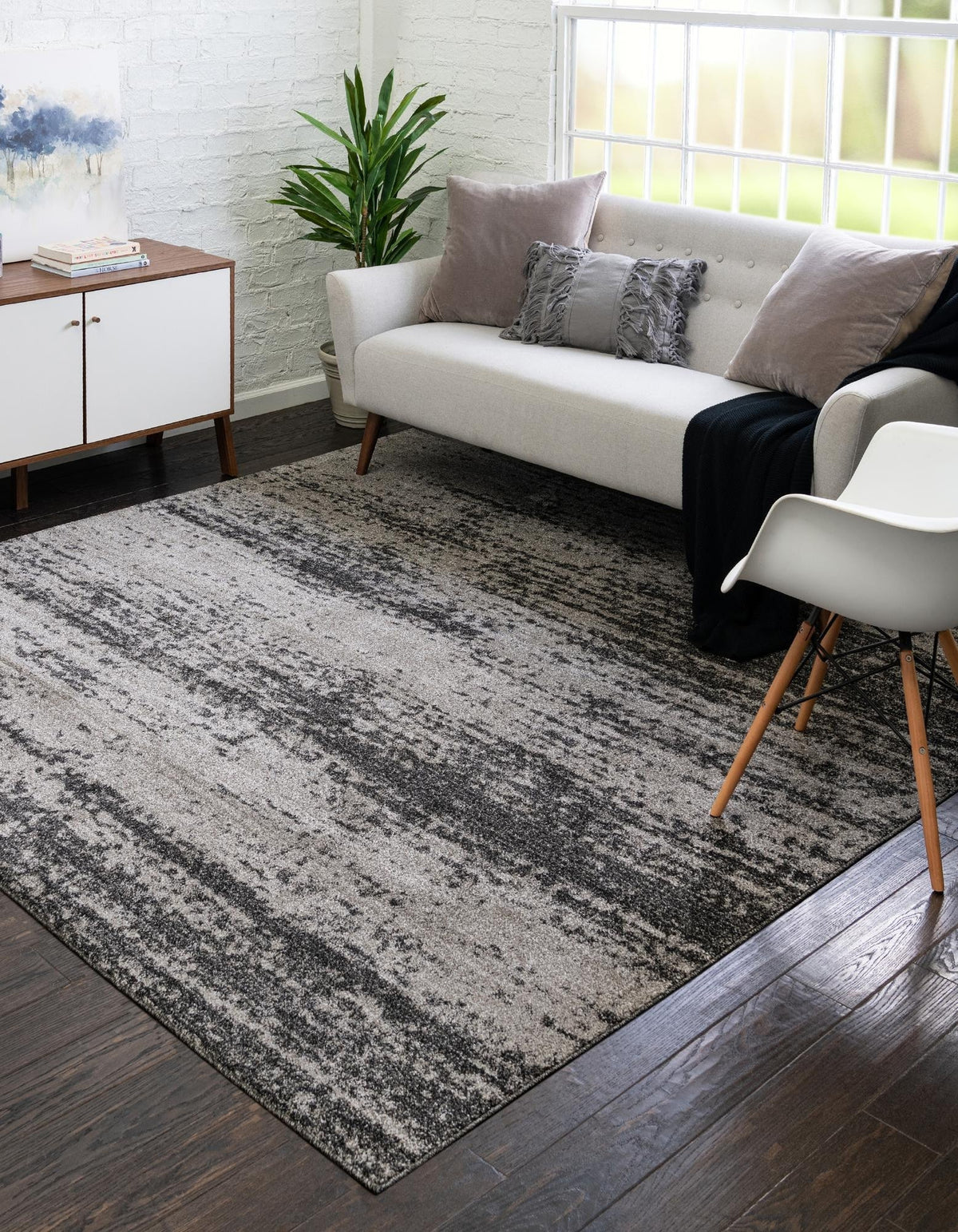 Quadratisch Teppich Loft in Dunkelgrau von Hadorn™ - Lifestyle Image