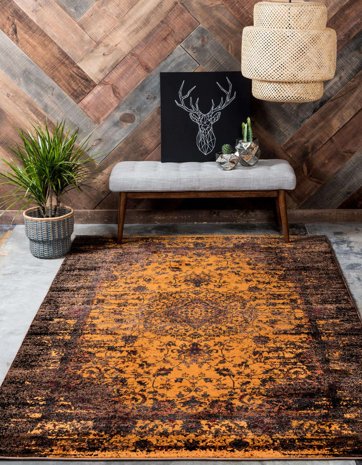 Rechteck Teppich Istanbul in Gelb von Hadorn™ - Lifestyle Image
