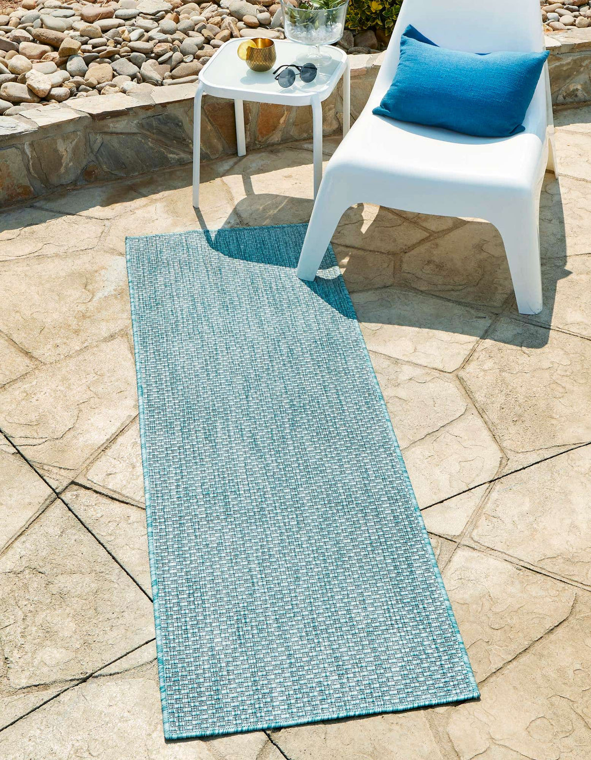 Läufer Outdoor Teppich Tulum Outdoor in Aquamarin von Hadorn™ - Lifestyle Image