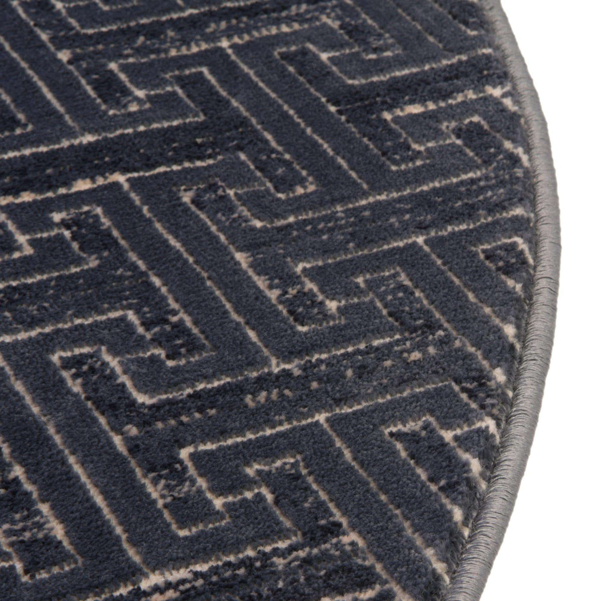 Rund Teppich Bellevue in Marineblau von Hadorn™ - Lifestyle Image