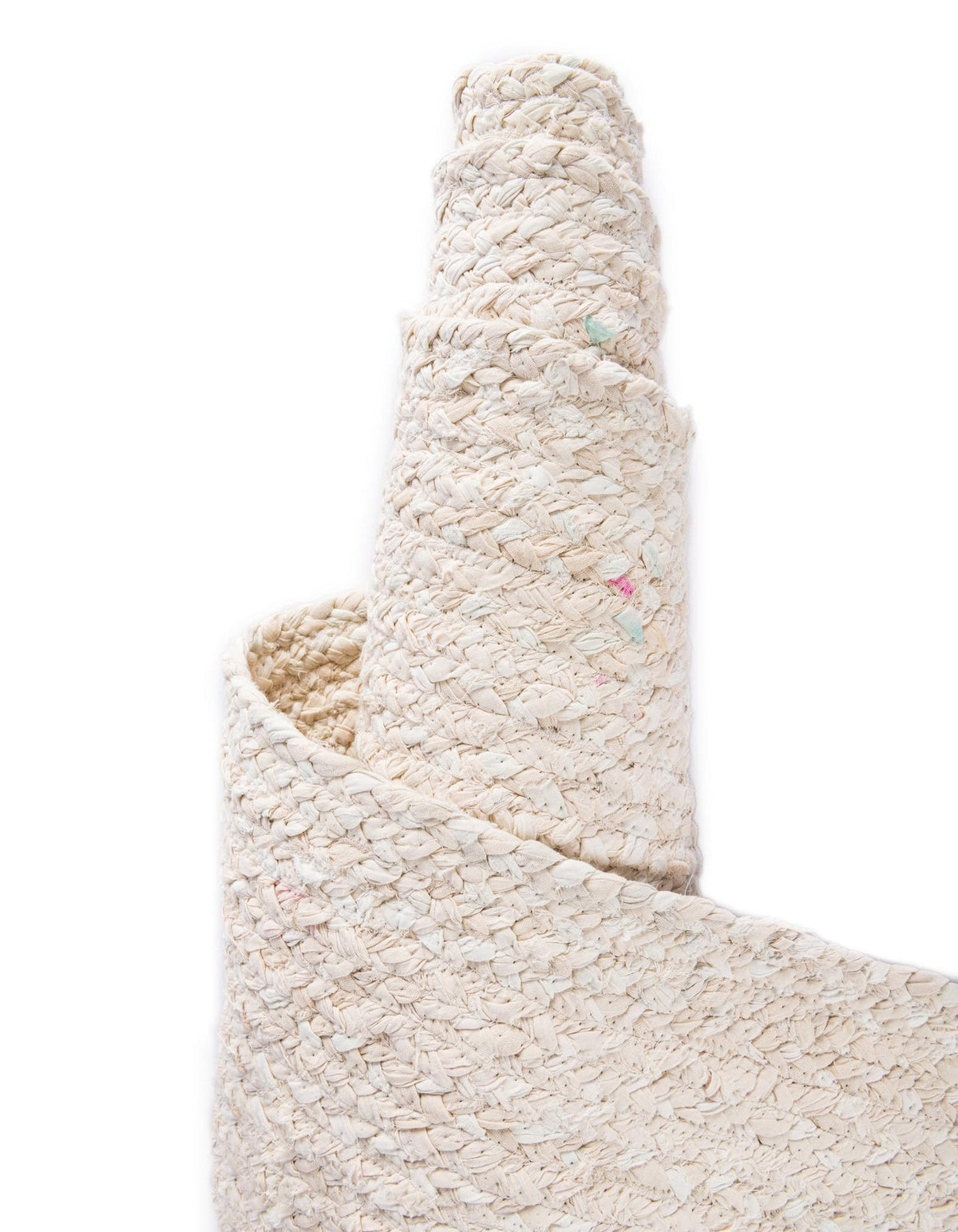 Rund Teppich Braided Chindi in Beige von Hadorn™ - Lifestyle Image