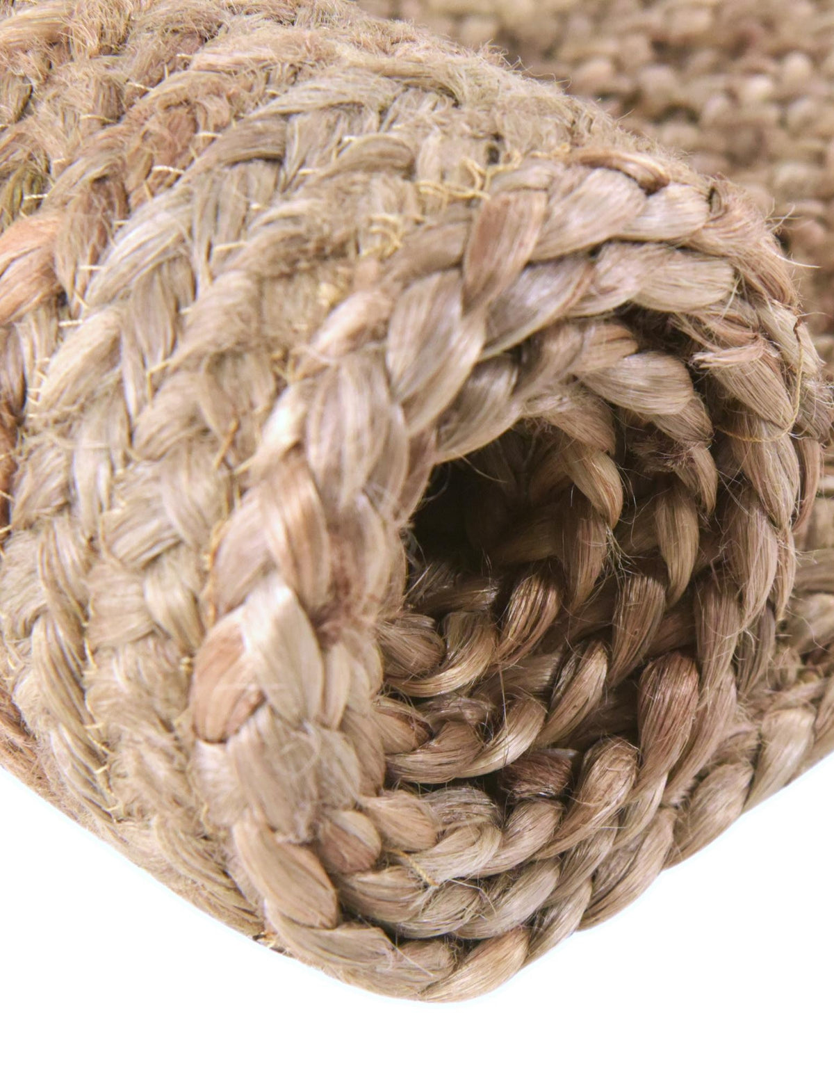 Rund Teppich Braided Jute in Natürlich von Hadorn™ - Lifestyle Image