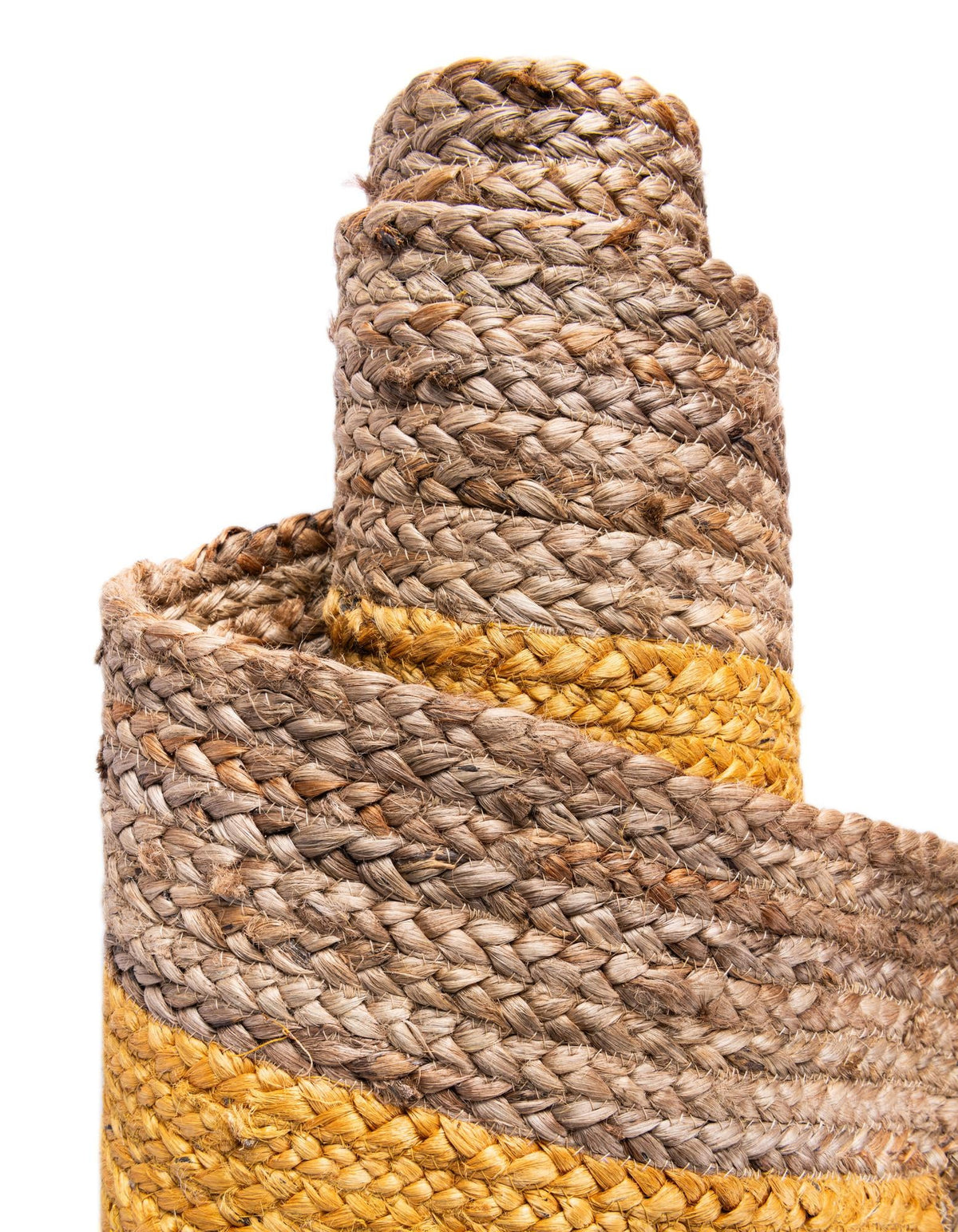 Rund Teppich Braided Jute in Gelb von Hadorn™ - Lifestyle Image
