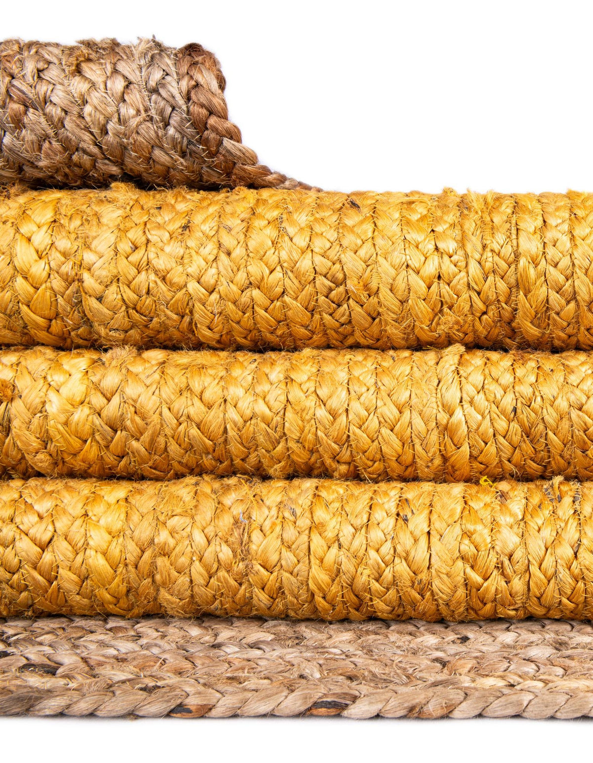 Rund Teppich Braided Jute in Gelb von Hadorn™ - Lifestyle Image