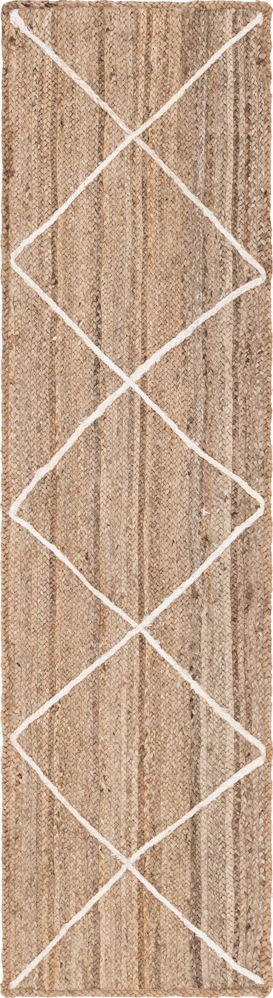Läufer Handgeflochten Teppich Braided Jute in Weiss von Hadorn™ - Lifestyle Image