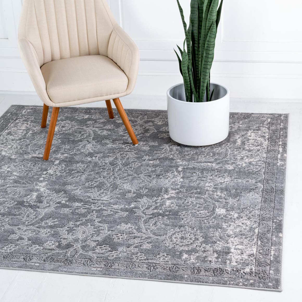 Quadratisch Teppich Oregon in Grau von Hadorn™ - Lifestyle Image