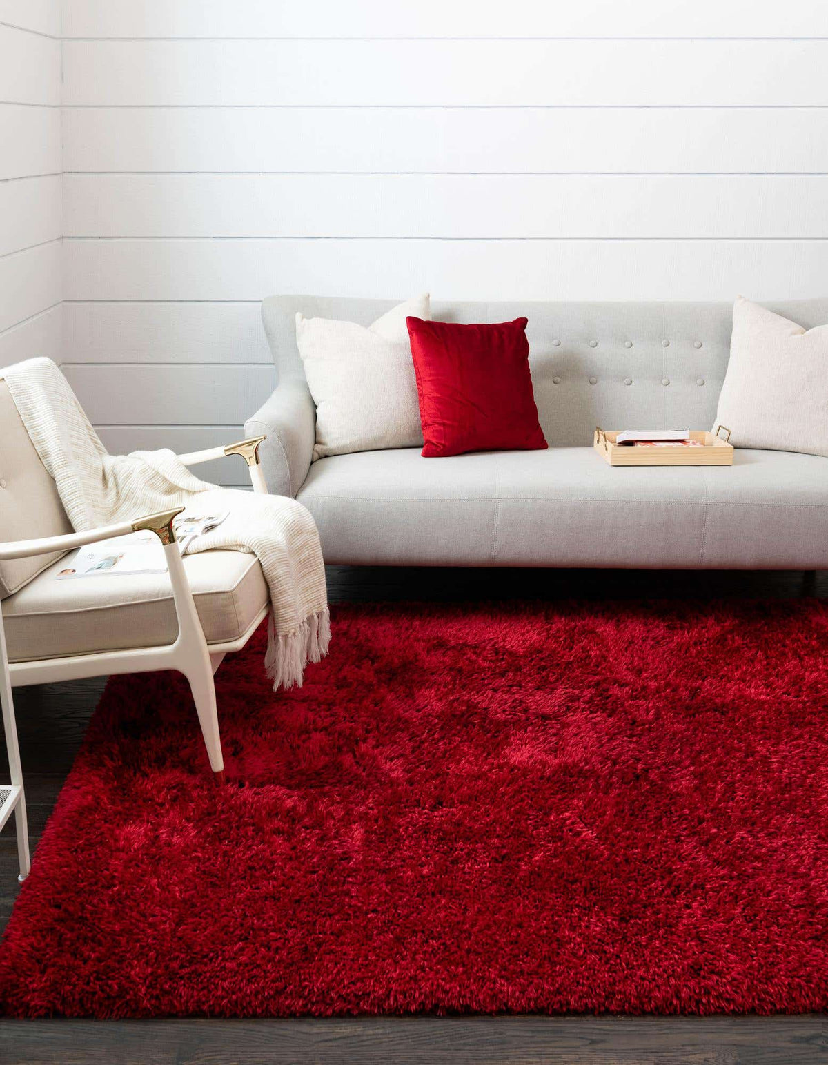 Rechteck Hochflorteppich Infinity Shag in Merlot von Hadorn™ - Lifestyle Image