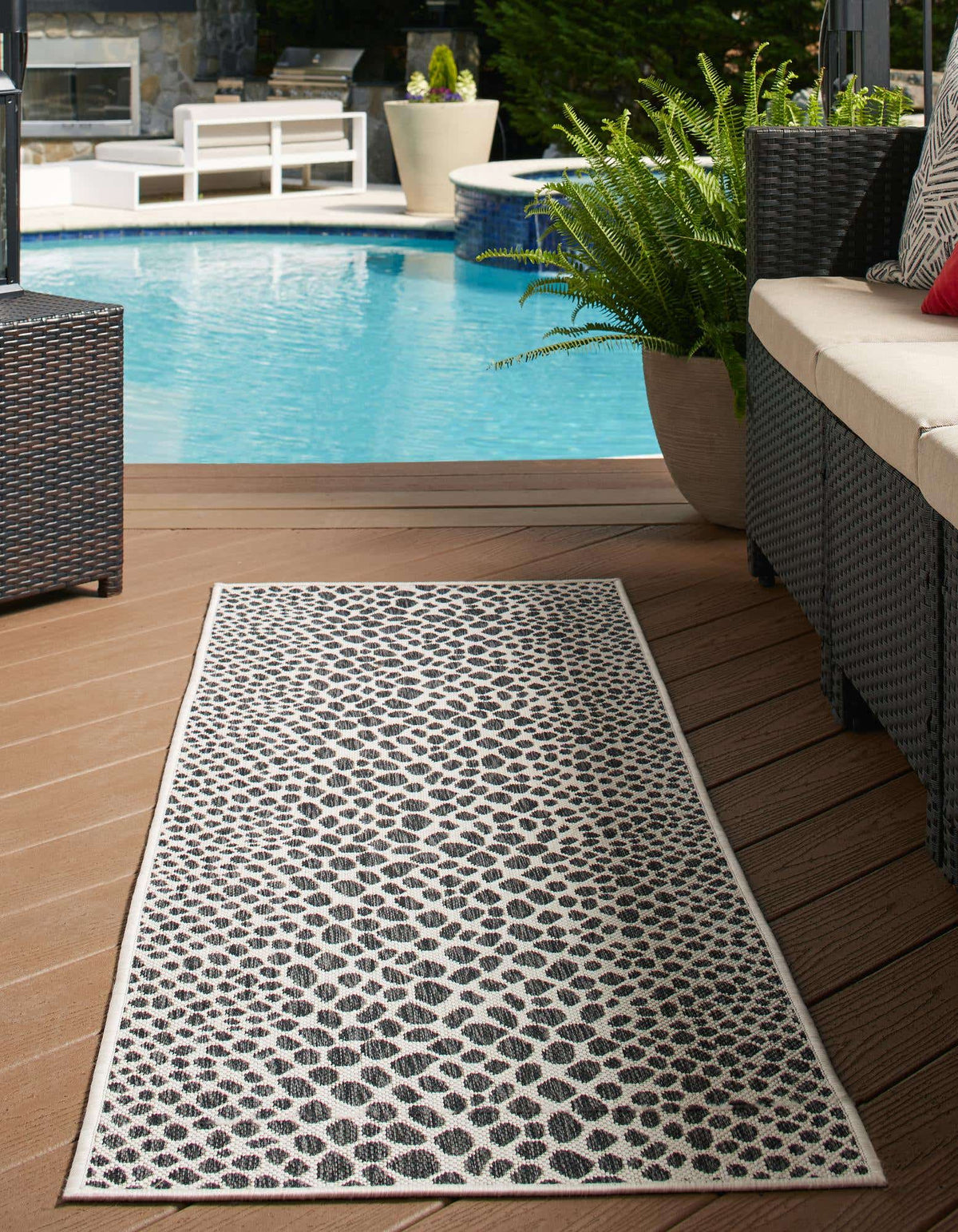 Läufer Outdoor Teppich Tulum Outdoor in Schwarz von Hadorn™ - Lifestyle Image