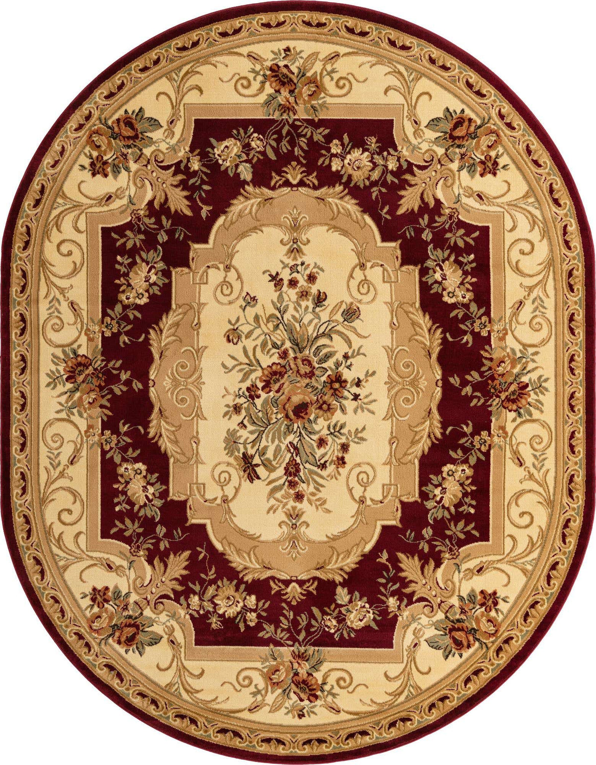 Oval Teppich Classic Aubusson in Rot von Hadorn™ - Lifestyle Image
