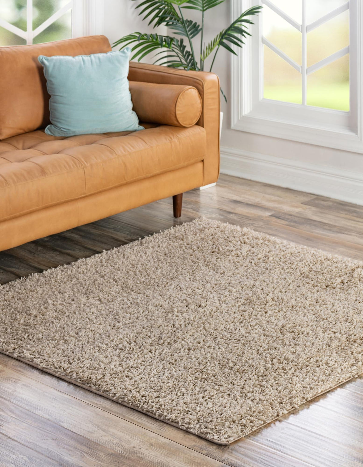 Quadratisch Hochflorteppich Everyday Shag in Dunkelgrau von Hadorn™ - Lifestyle Image