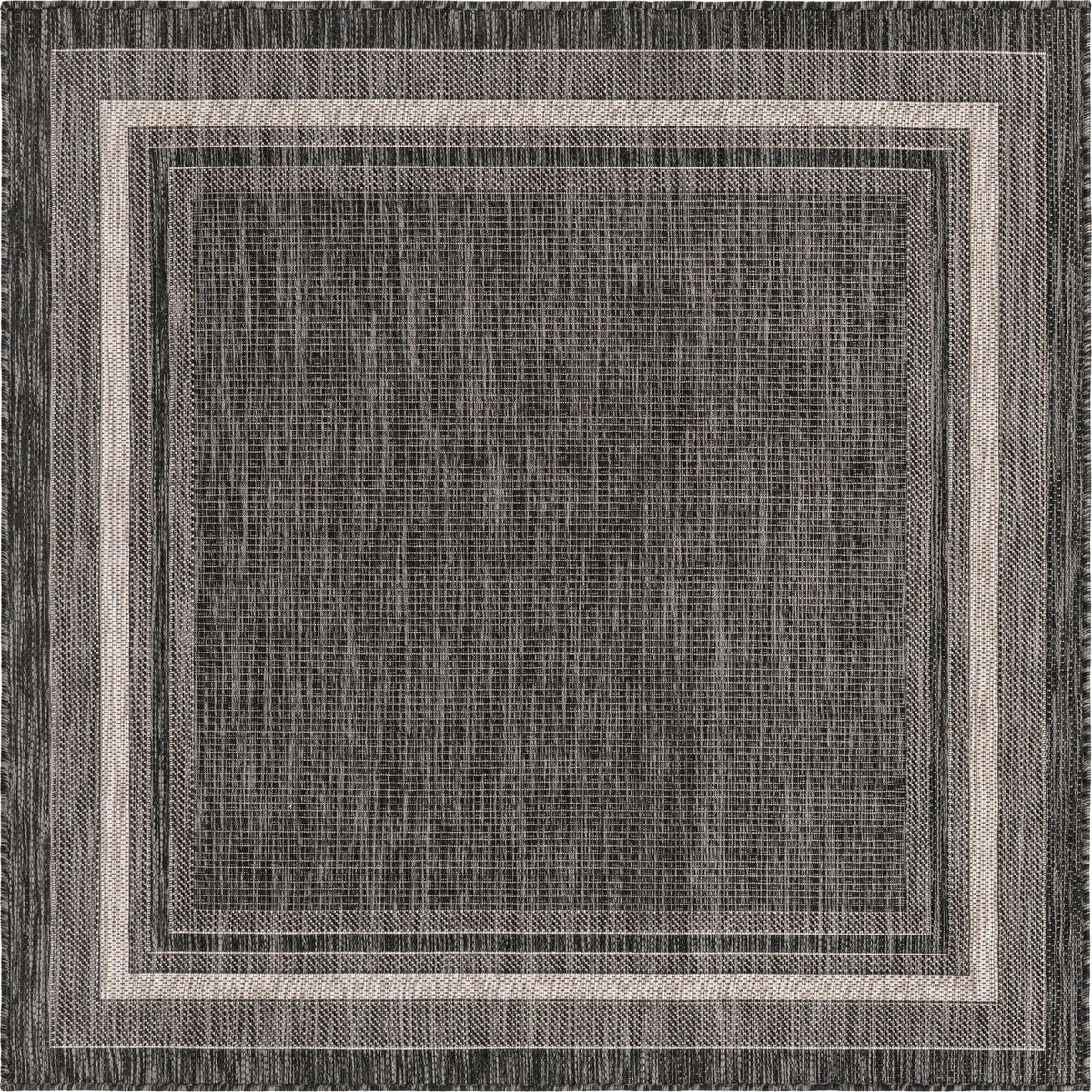 Quadratisch Outdoor Teppich Tulum Outdoor in Schwarz von Hadorn™ - Lifestyle Image