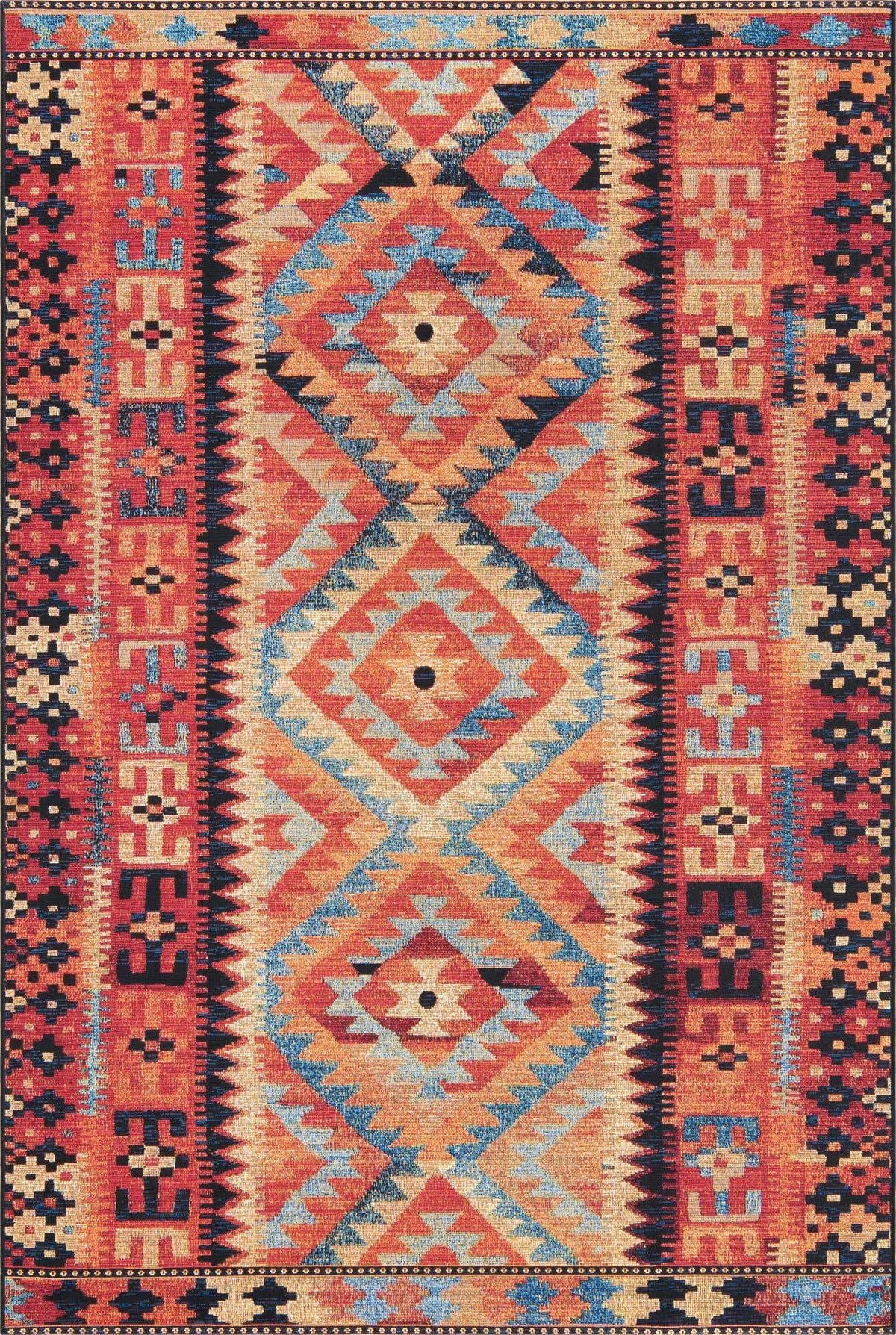 Rechteck Outdoor Teppich Outdoor Tribal in Mehrfarbig von Hadorn™ - Lifestyle Image