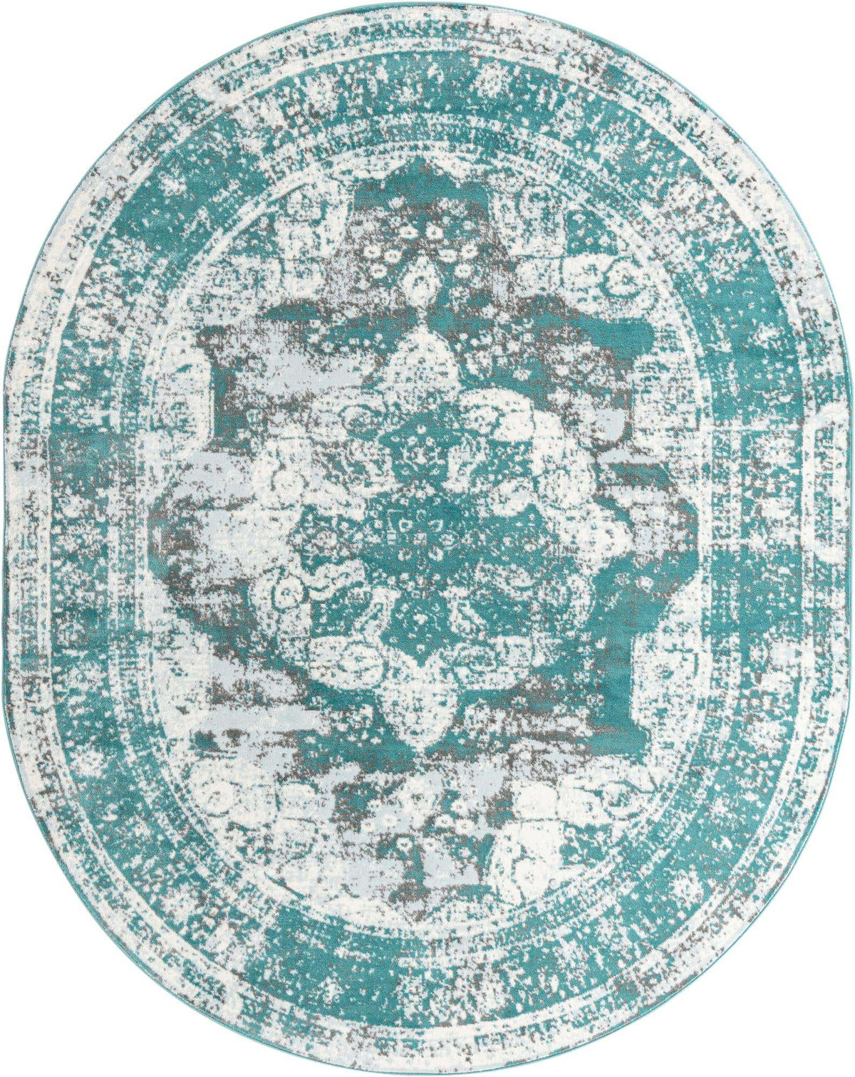 Oval Teppich Monaco in Türkis von Hadorn™ - Lifestyle Image