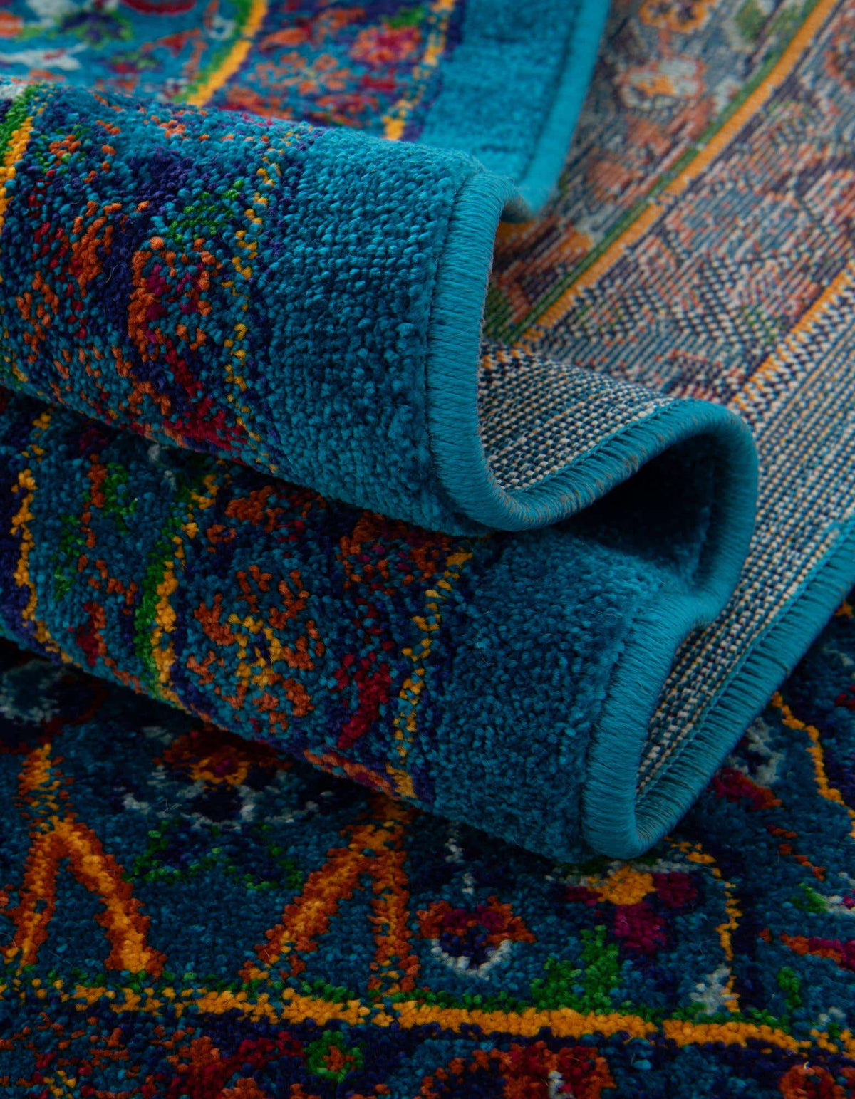 Rund Teppich Calypso in Marineblau von Hadorn™ - Lifestyle Image