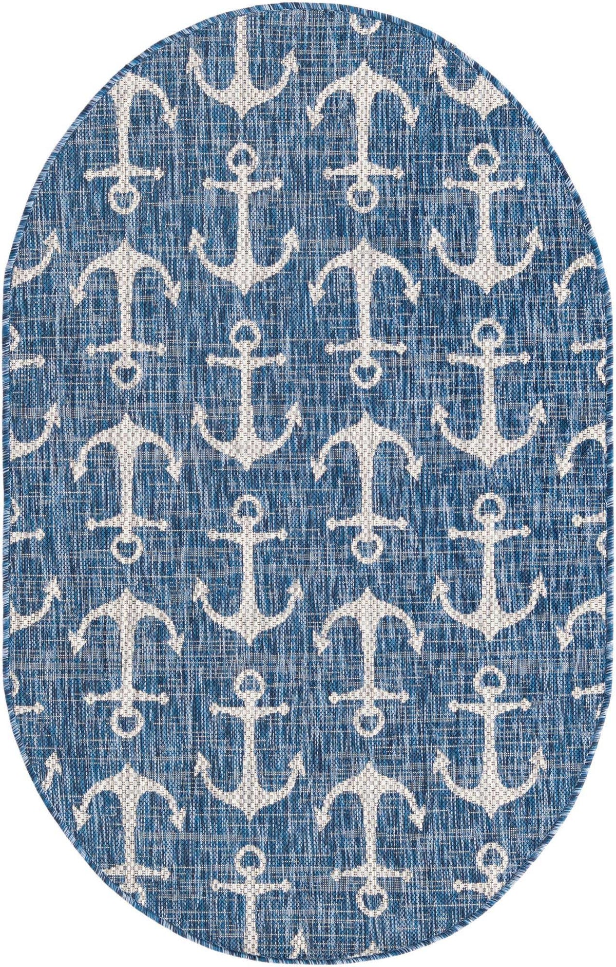 Oval Outdoor Teppich Tulum Outdoor in Blau von Hadorn™ - Lifestyle Image
