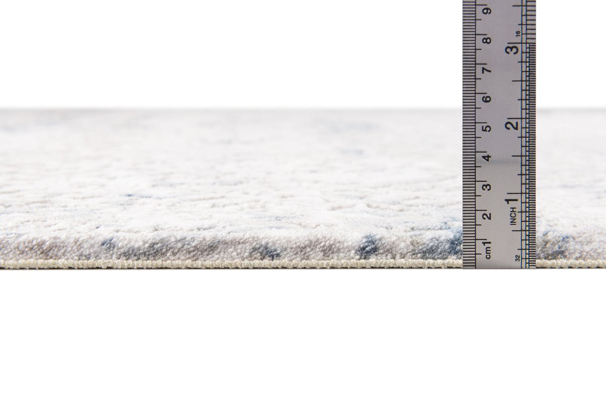 Rund Teppich Davos Fusion in Blau von Hadorn™ - Lifestyle Image