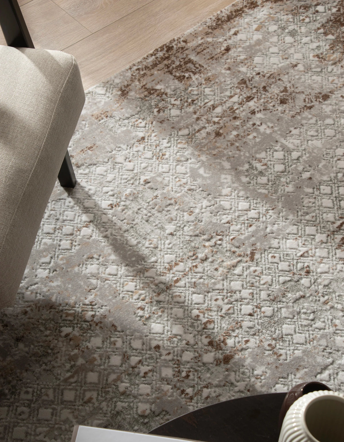 Rund Teppich Davos Magic in Beige von Hadorn™ - Lifestyle Image