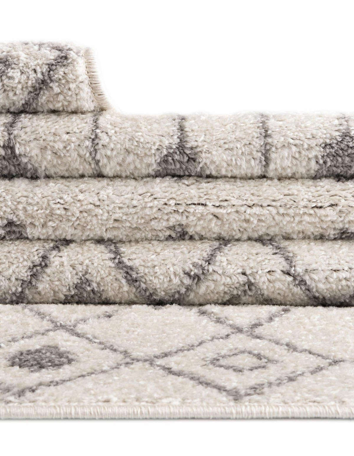 Rechteck Teppich Moroccan Trellis in Elfenbein und Grau von Hadorn™ - Lifestyle Image