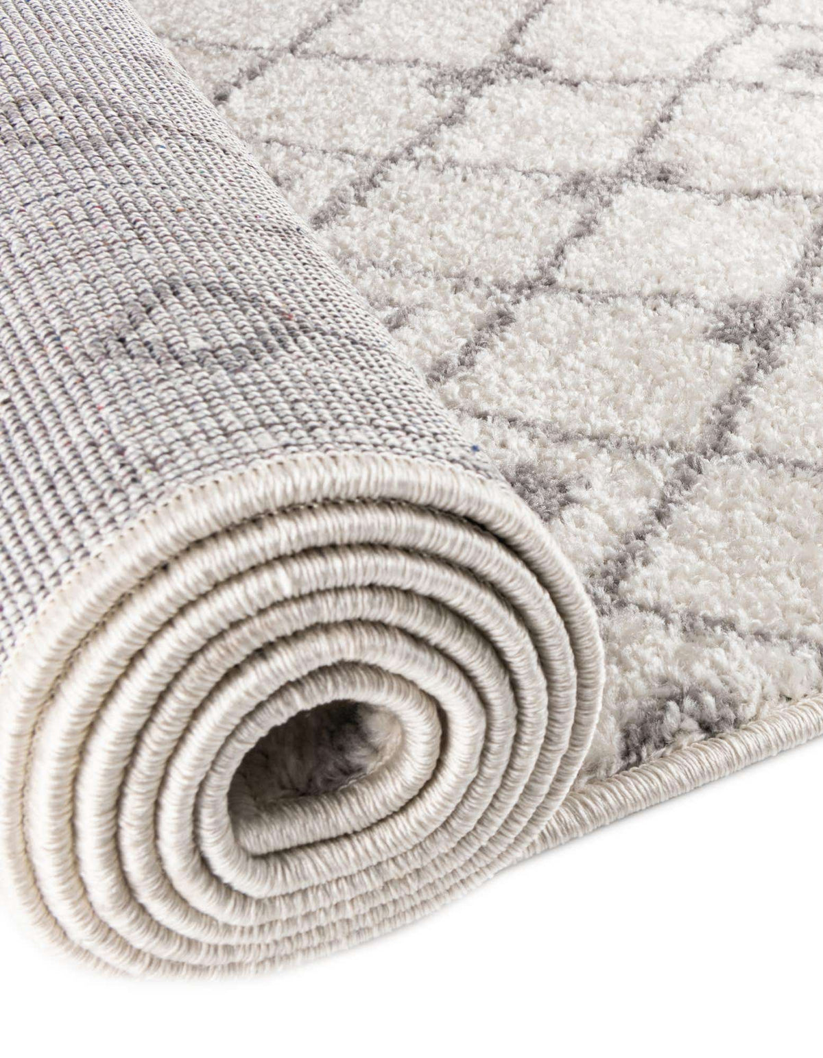 Quadratisch Teppich Moroccan Trellis in Elfenbein und Grau von Hadorn™ - Lifestyle Image